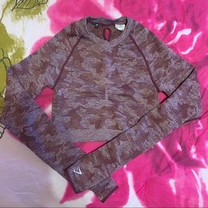 Gymshark camo seamless long sleeve crop top